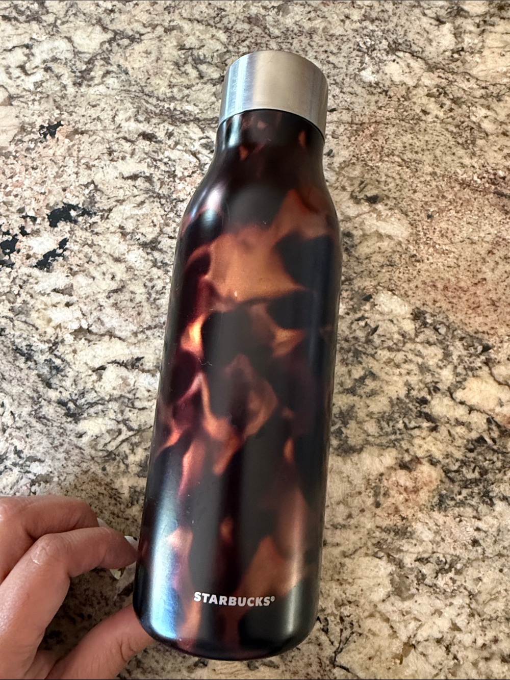 Starbucks Brown and Black Tortoiseshell Insulated Bottle